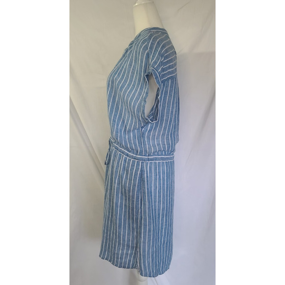 Rails Emma St. Germain Linen Blue White Stripe Blouson Dress XS - Picture 5 of 8